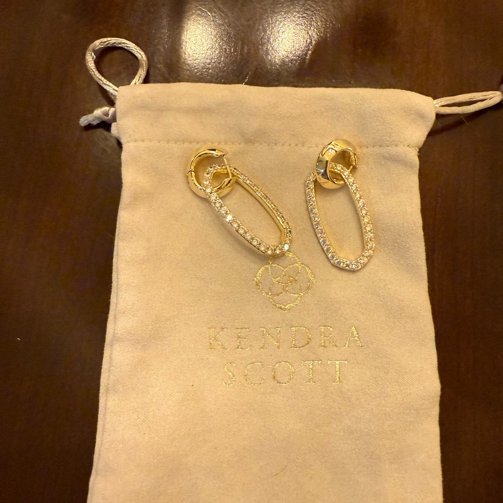 NWOT Kendra Scott Danielle Gold Convertible Link Earrings